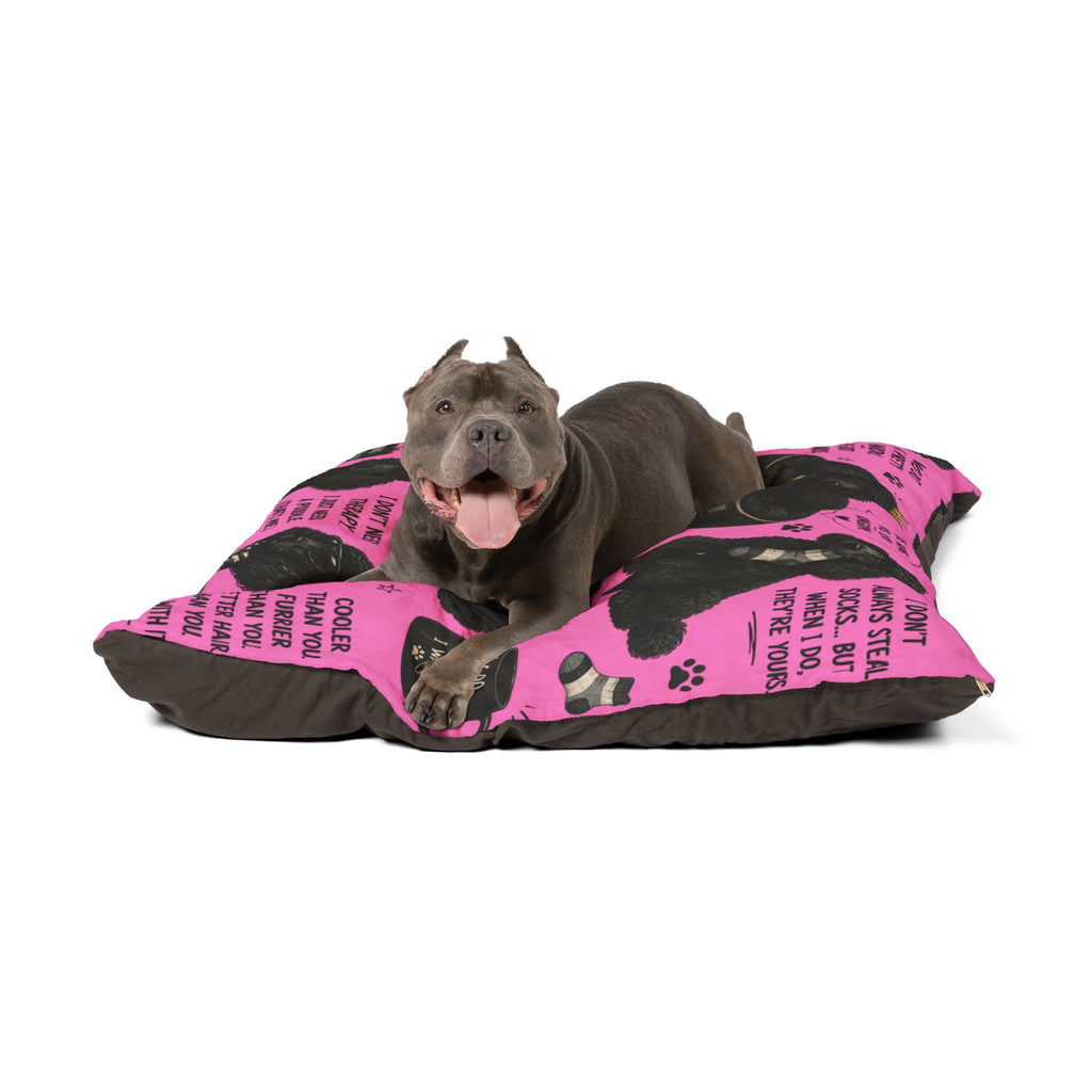 Pink Poodle Pet Bed — Funny Poodle Quotes Pattern