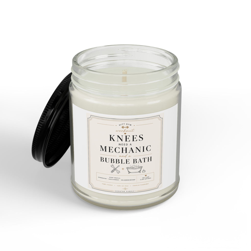 Scented Soy Candle - 'Knees Mechanic Bubble Bath' Amber Jar (4oz & 9oz)