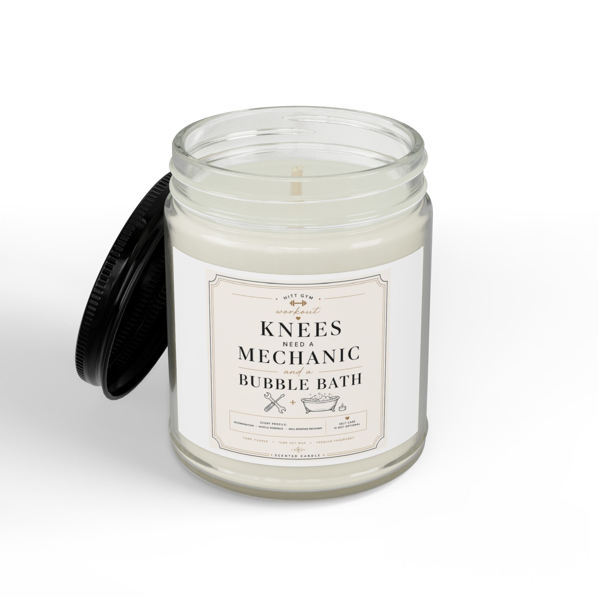 Scented Soy Candle - 'Knees Mechanic Bubble Bath' Amber Jar (4oz & 9oz)