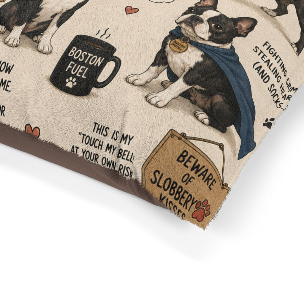 Boston Terrier Pattern Pet Bed — Funny Boston Fuel & Cute Dog Quotes