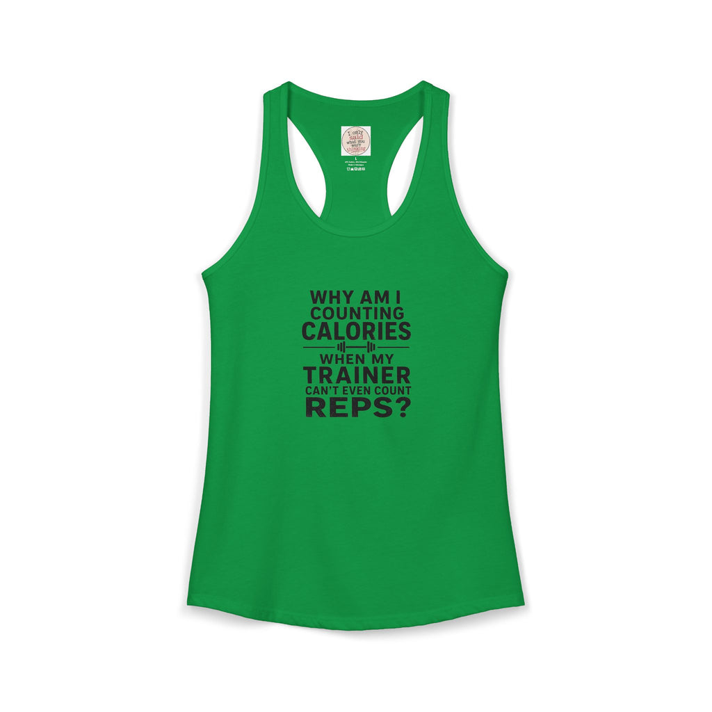 Women's Ideal Racerback Tank - "Why am I counting calories"