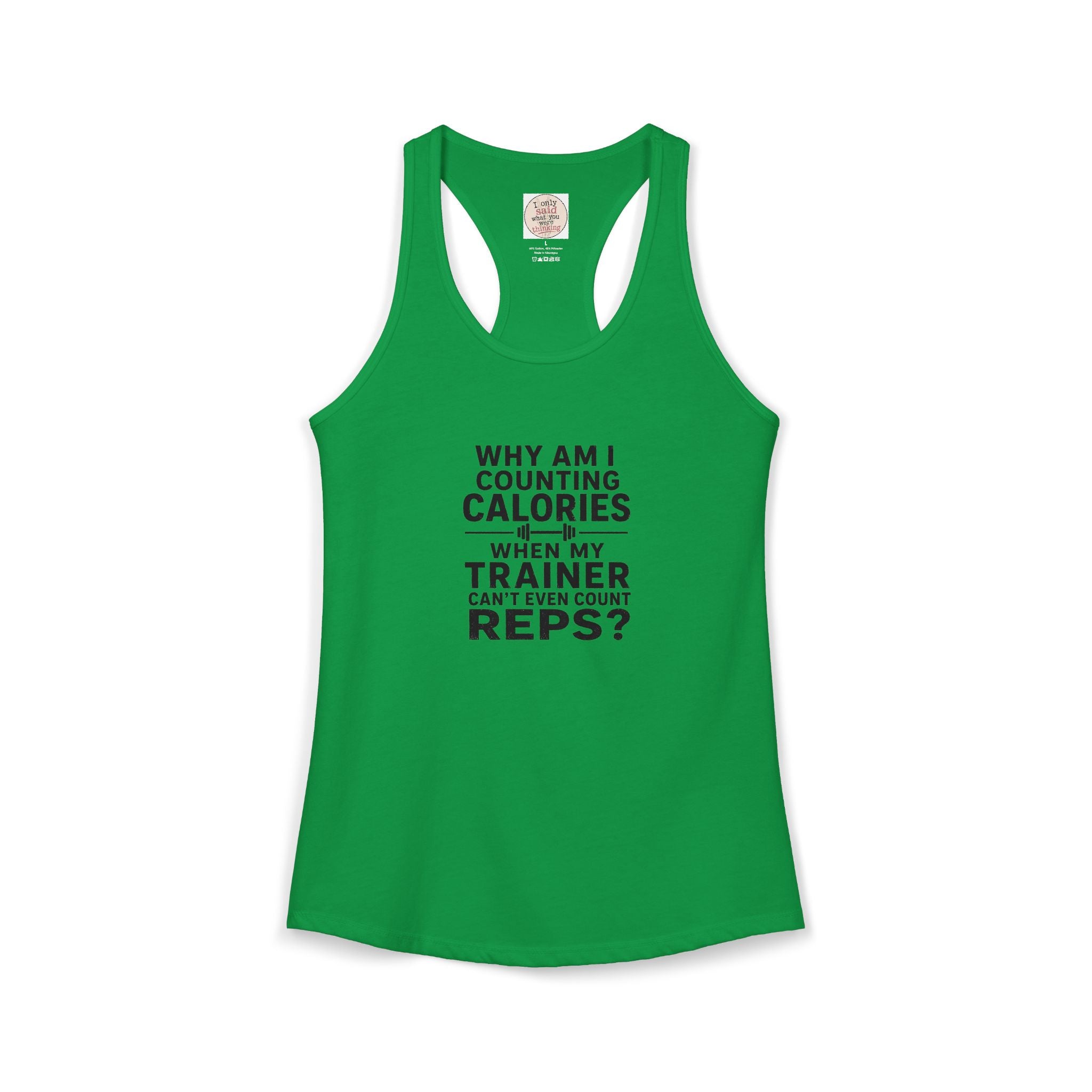 Women's Ideal Racerback Tank - "Why am I counting calories"