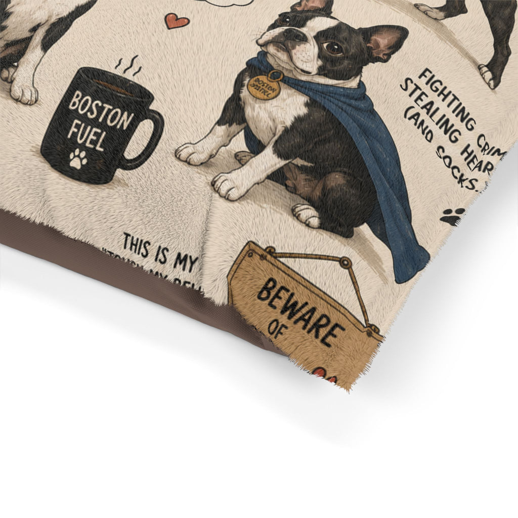 Boston Terrier Pattern Pet Bed — Funny Boston Fuel & Cute Dog Quotes