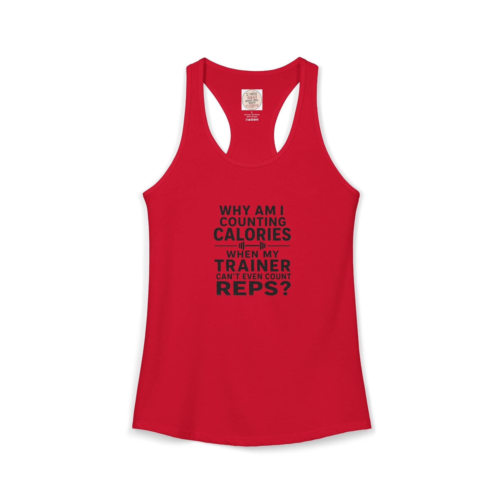 Women's Ideal Racerback Tank - "Why am I counting calories"