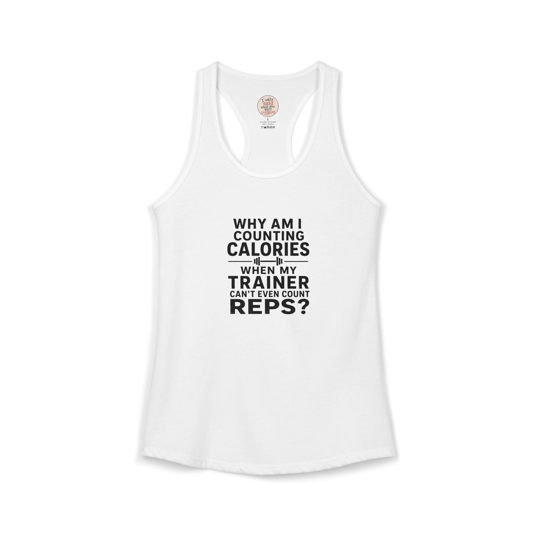 Women's Ideal Racerback Tank - "Why am I counting calories"