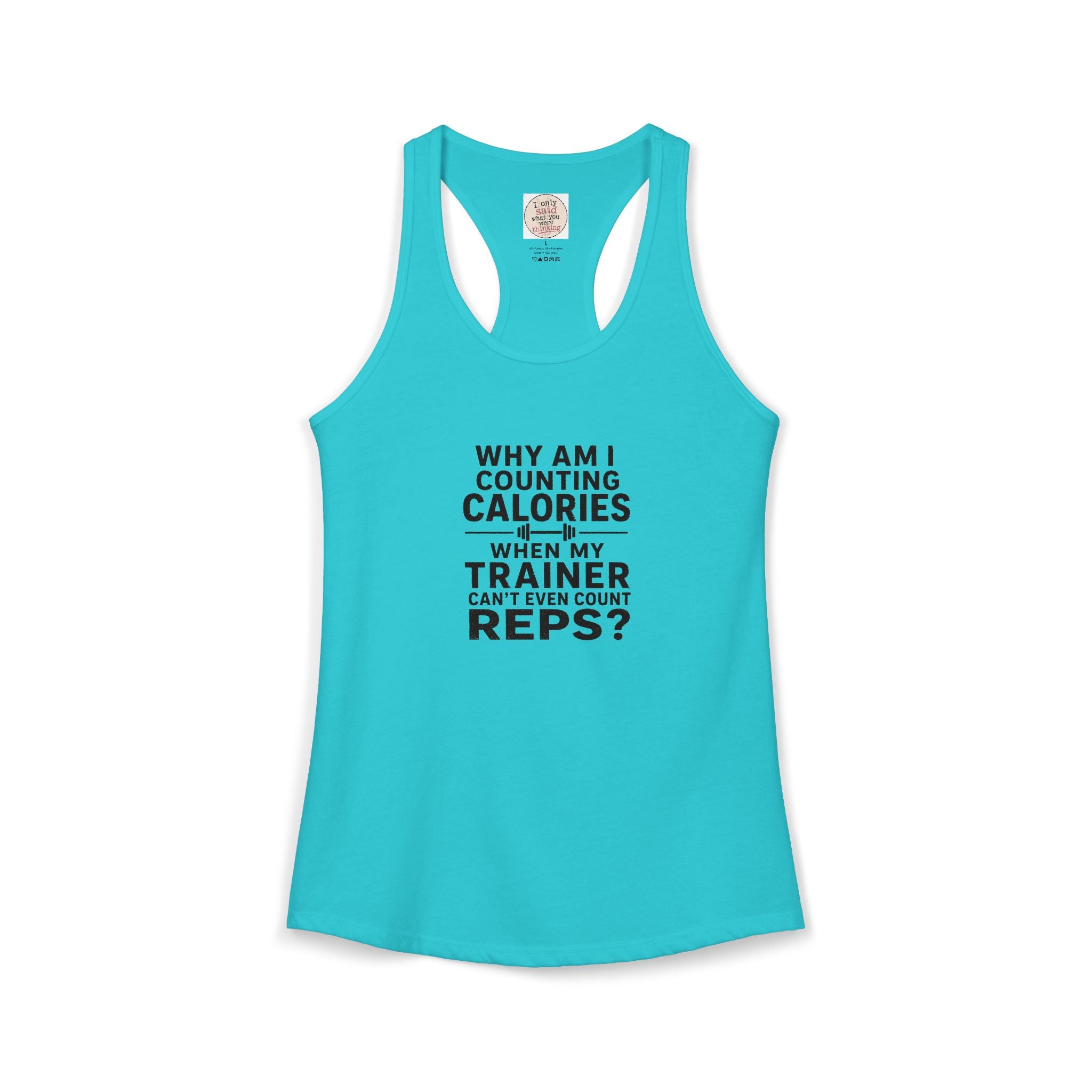 Women's Ideal Racerback Tank - "Why am I counting calories"