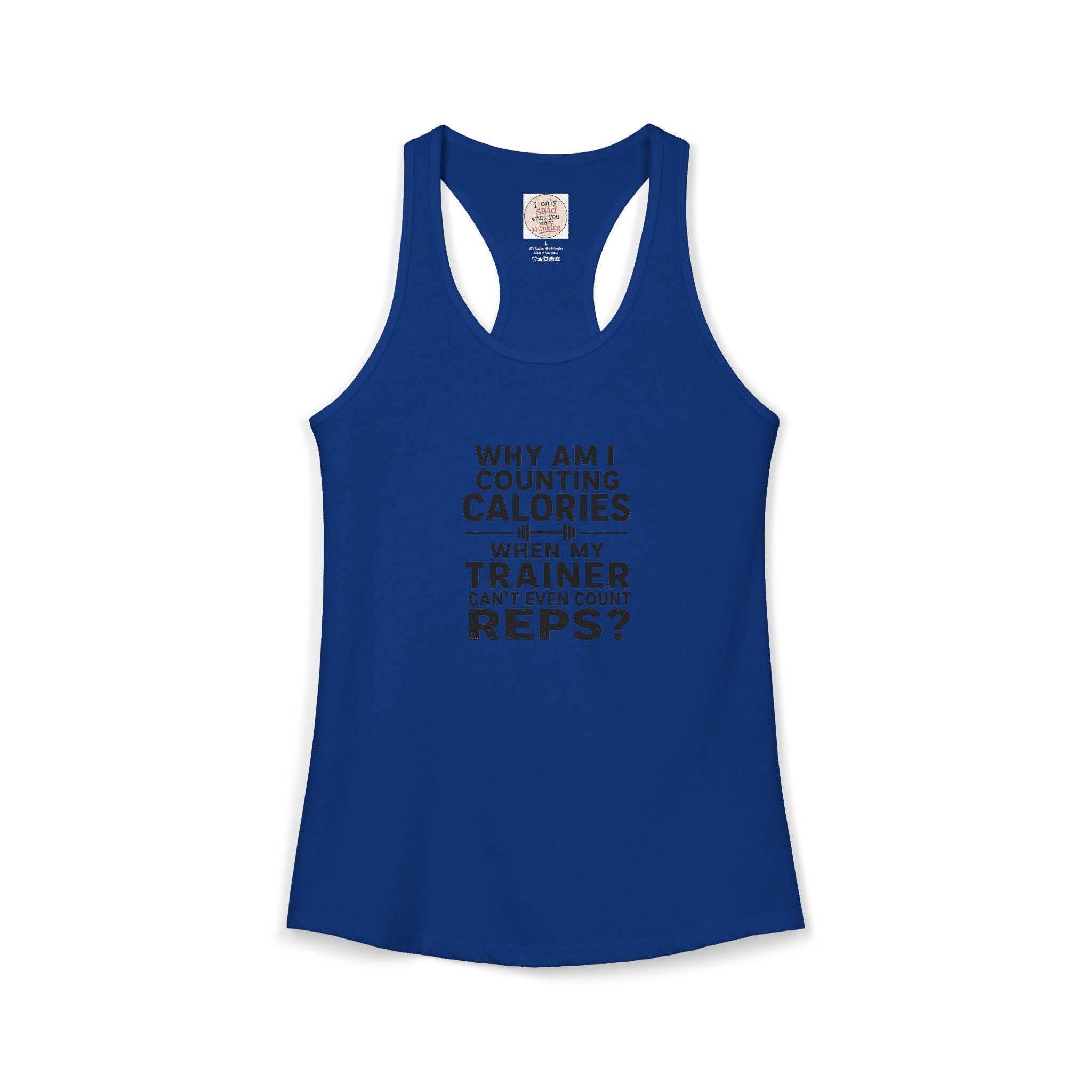 Women's Ideal Racerback Tank - "Why am I counting calories"