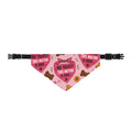 Clip-on Pet Bandana — "No Treats? This Meeting Is Over" Pink Heart Pattern for Dogs & Cats