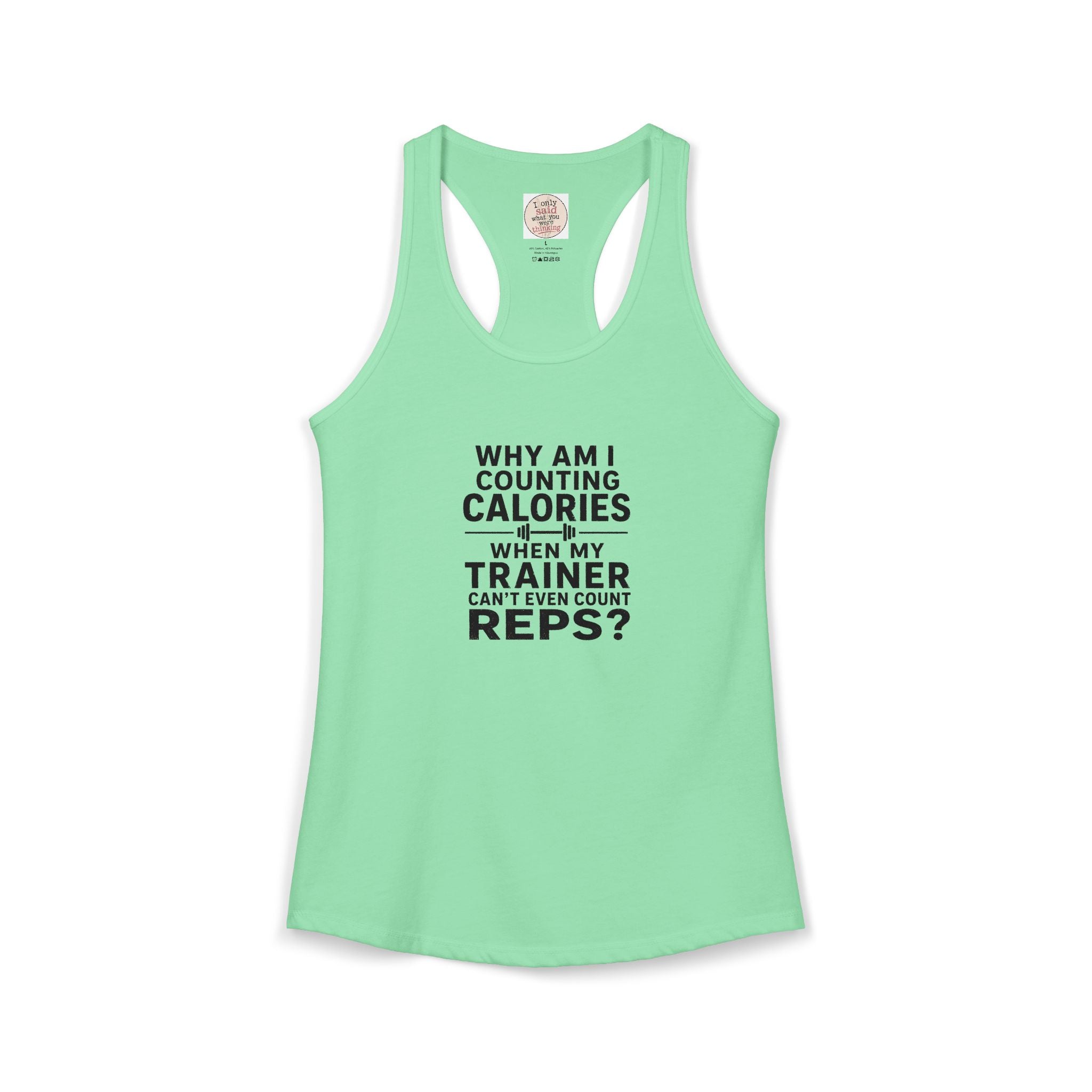Women's Ideal Racerback Tank - "Why am I counting calories"