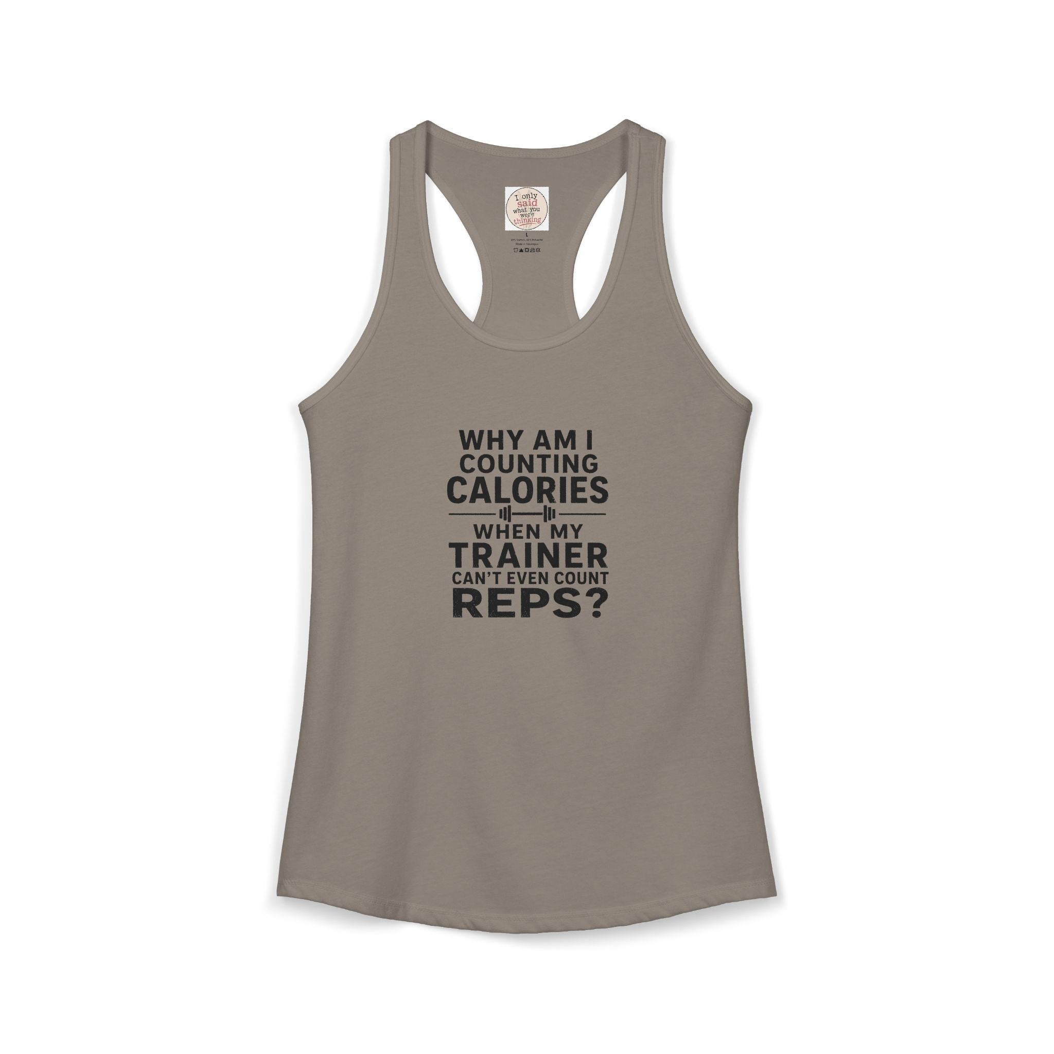 Women's Ideal Racerback Tank - "Why am I counting calories"
