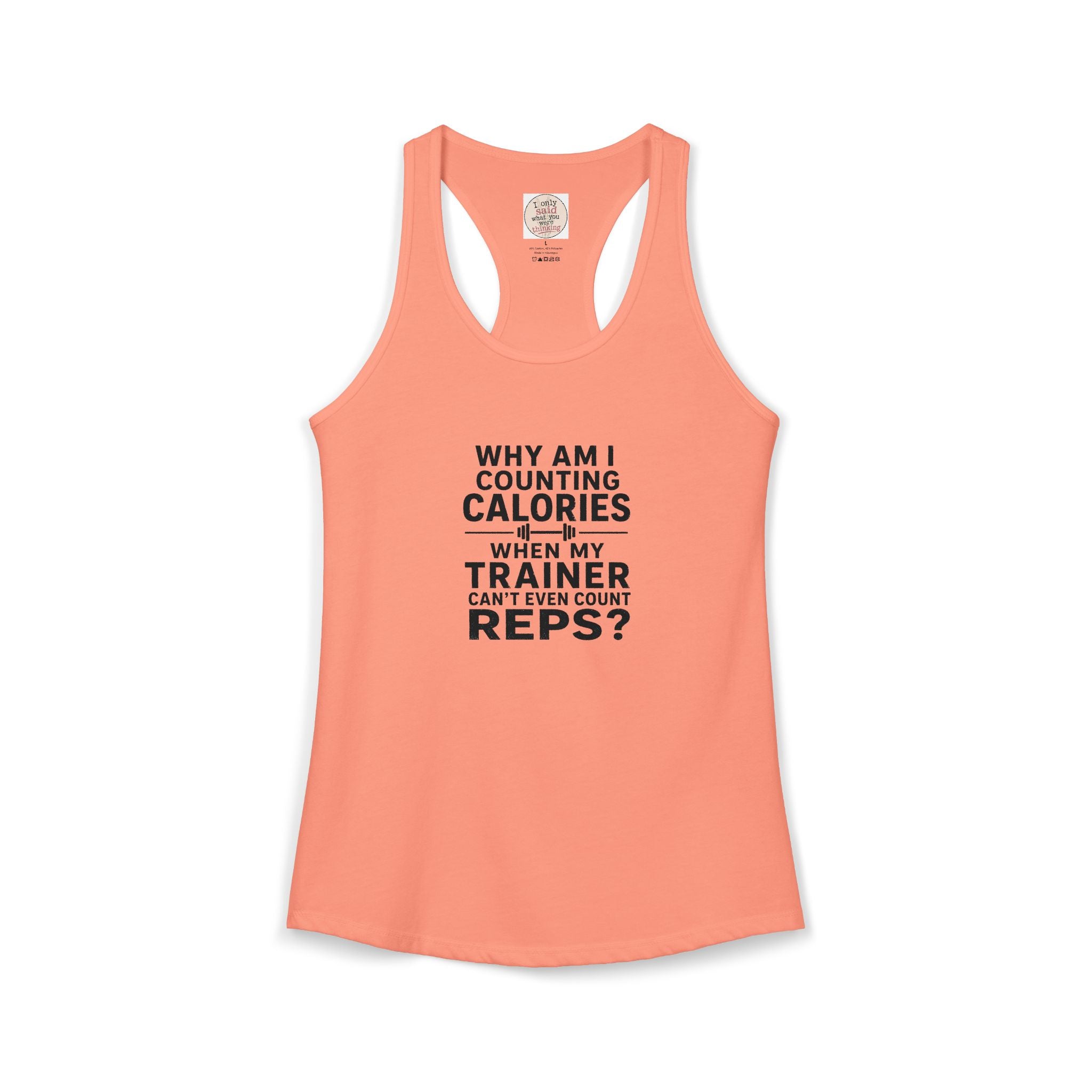 Women's Ideal Racerback Tank - "Why am I counting calories"