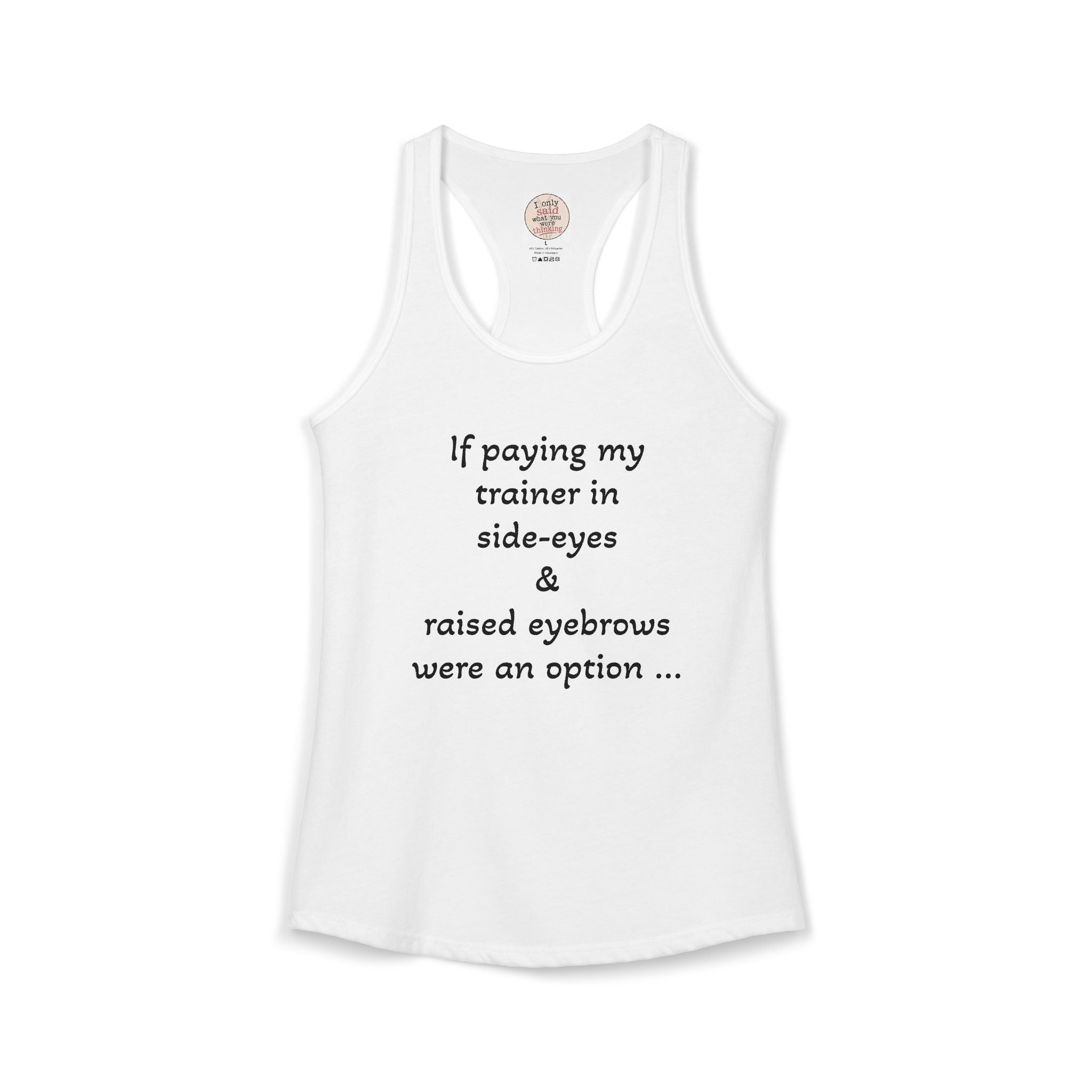 Funny Sarcastic Fitness Racerback Tank — HITT Gym Trainer Humor