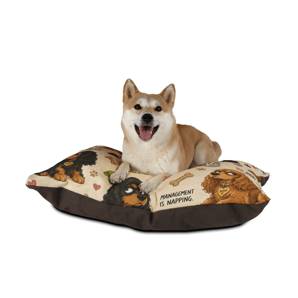 Cocker Spaniel Pattern Pet Bed – Cute Dog Illustrations & Sayings