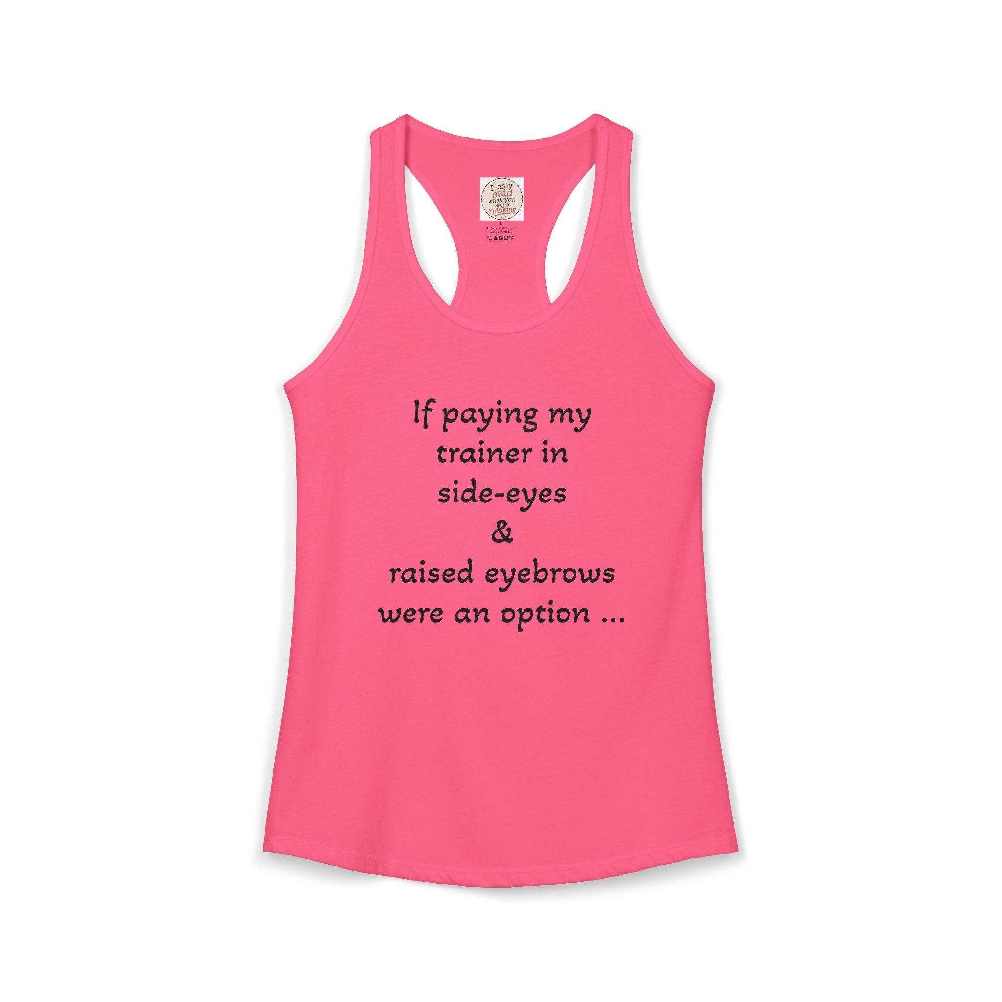 Funny Sarcastic Fitness Racerback Tank — HITT Gym Trainer Humor