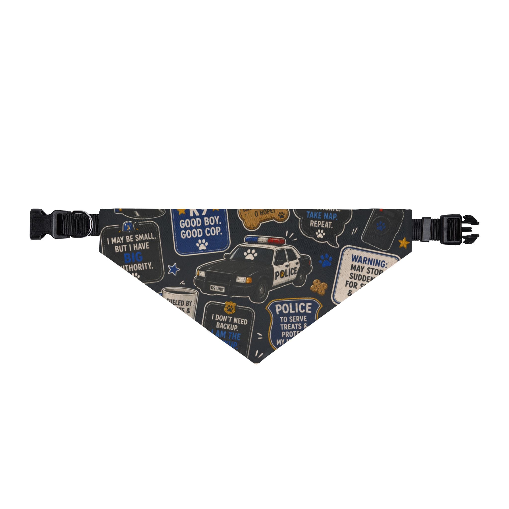 Police K9 Bandana Clip-On Pet Bandana — Police Dog & Patrol Badge Print