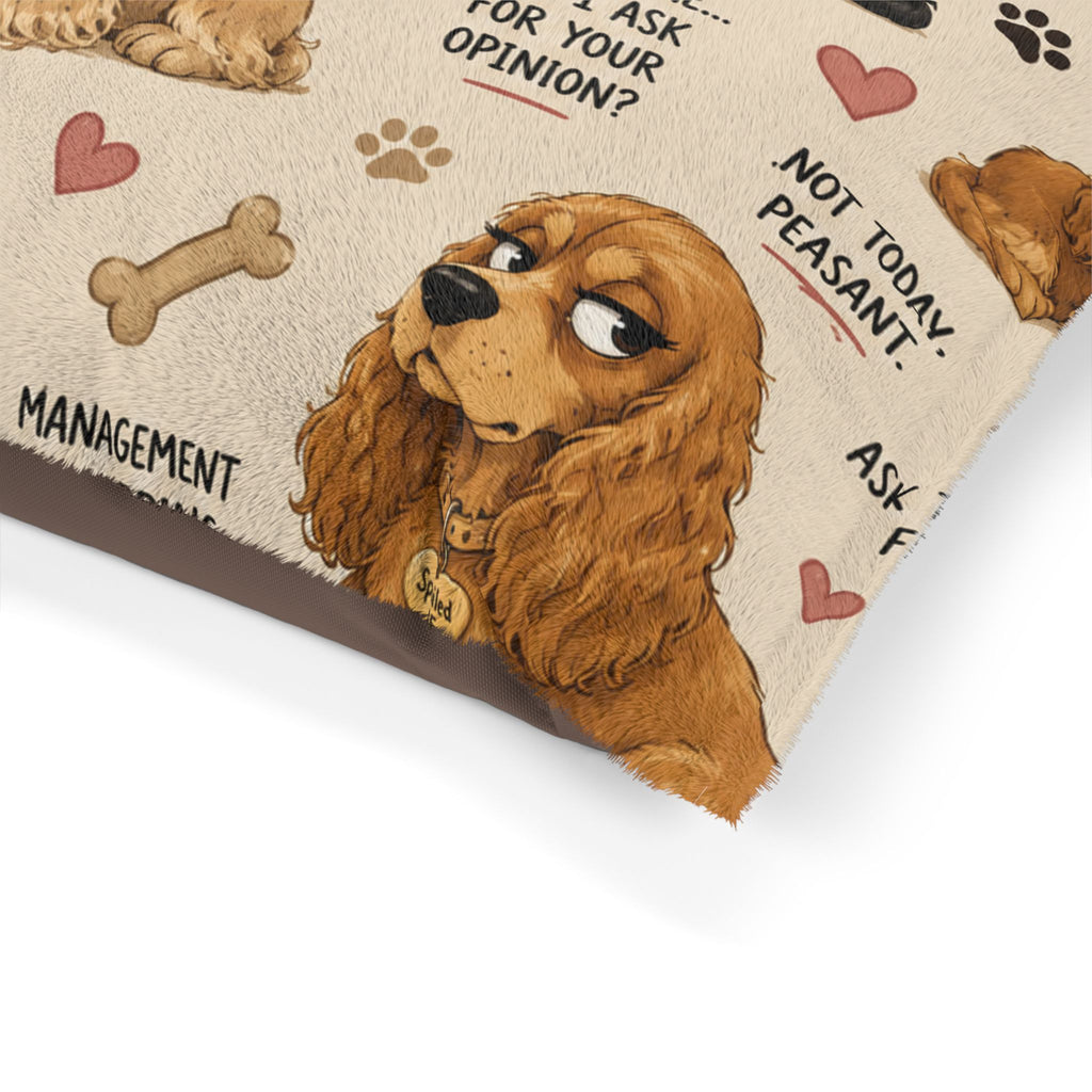 Cocker Spaniel Pattern Pet Bed – Cute Dog Illustrations & Sayings