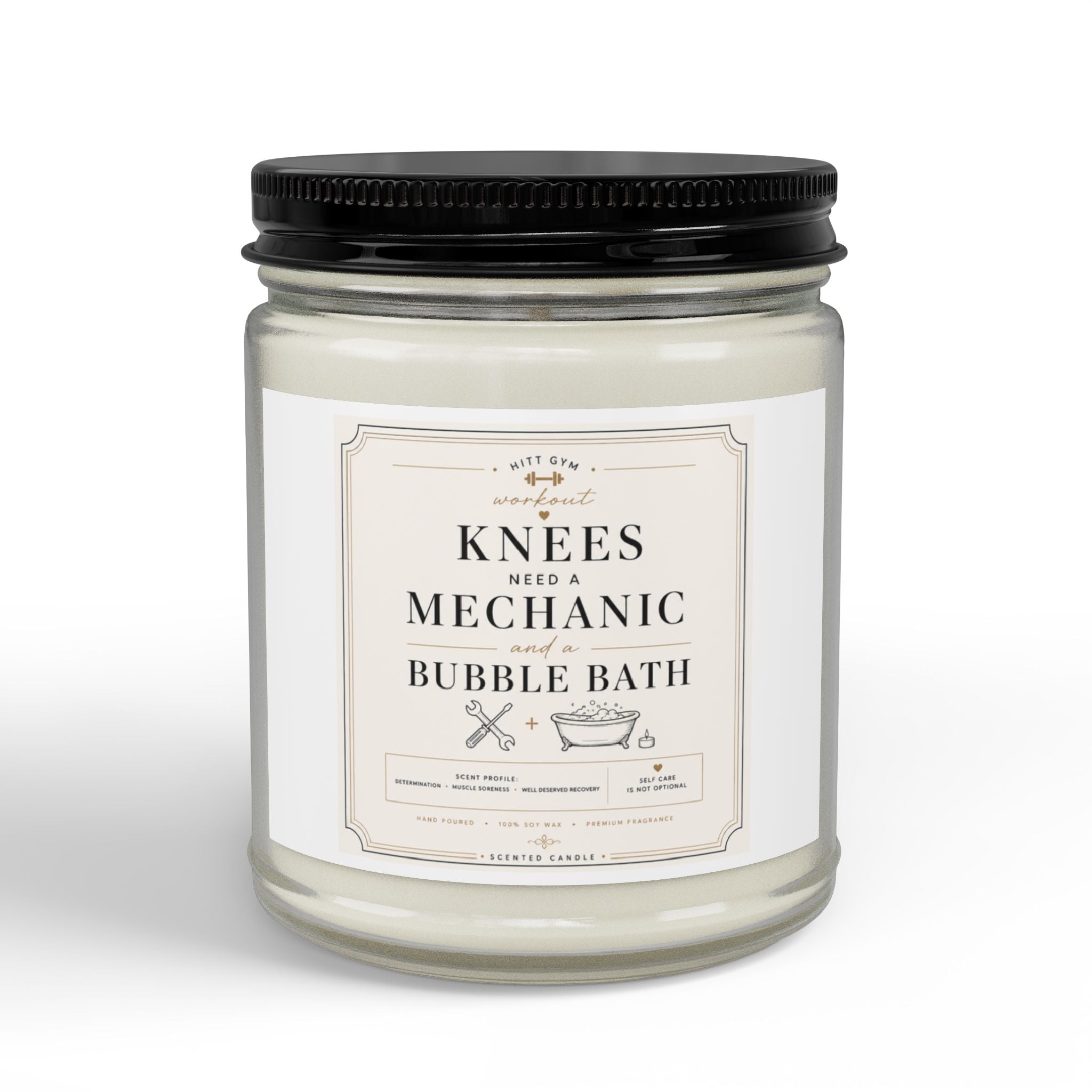Scented Soy Candle - 'Knees Mechanic Bubble Bath' Amber Jar (4oz & 9oz)
