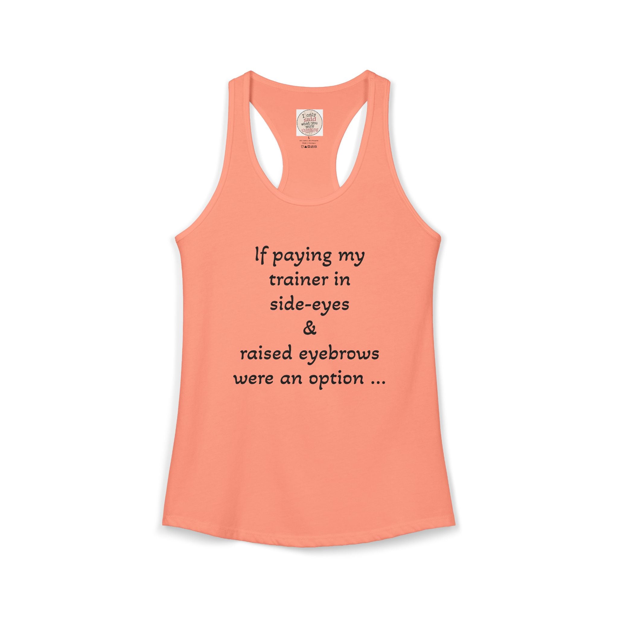Funny Sarcastic Fitness Racerback Tank — HITT Gym Trainer Humor