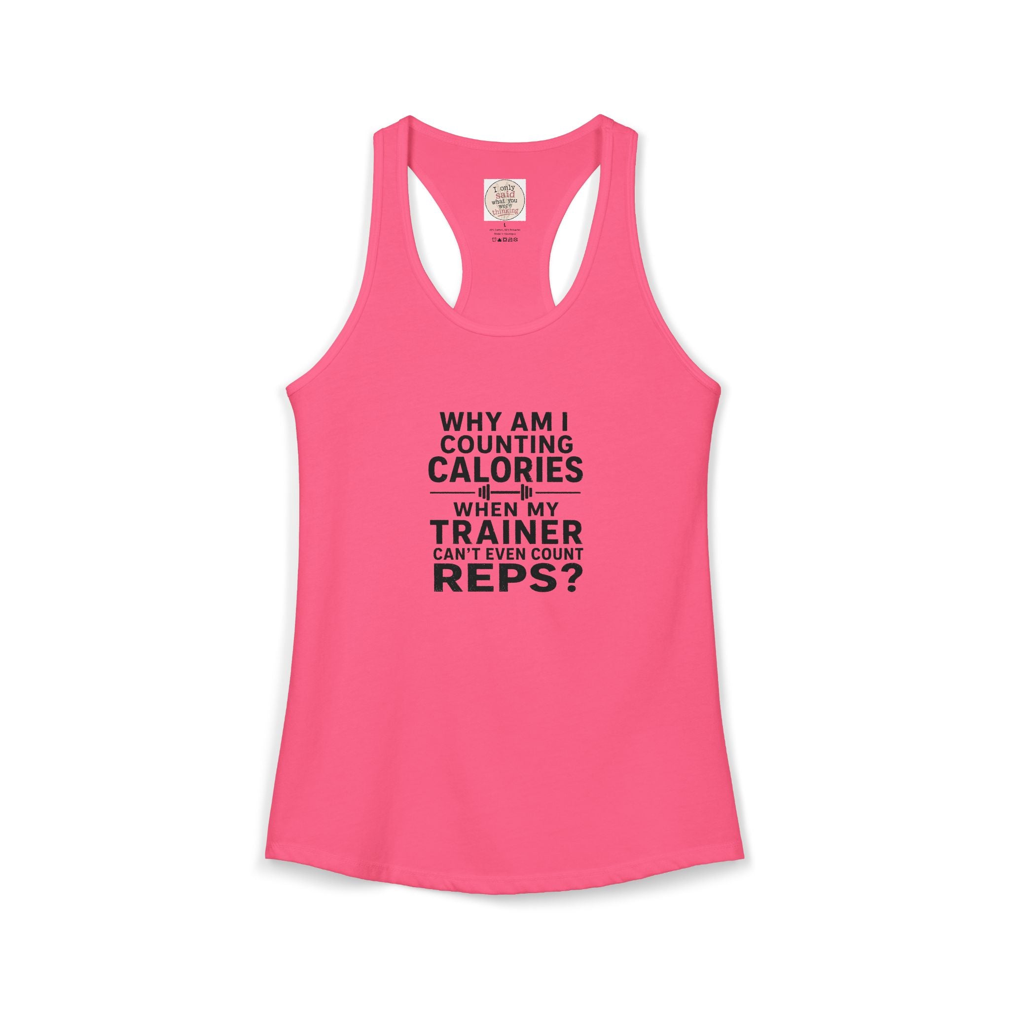 Women's Ideal Racerback Tank - "Why am I counting calories"