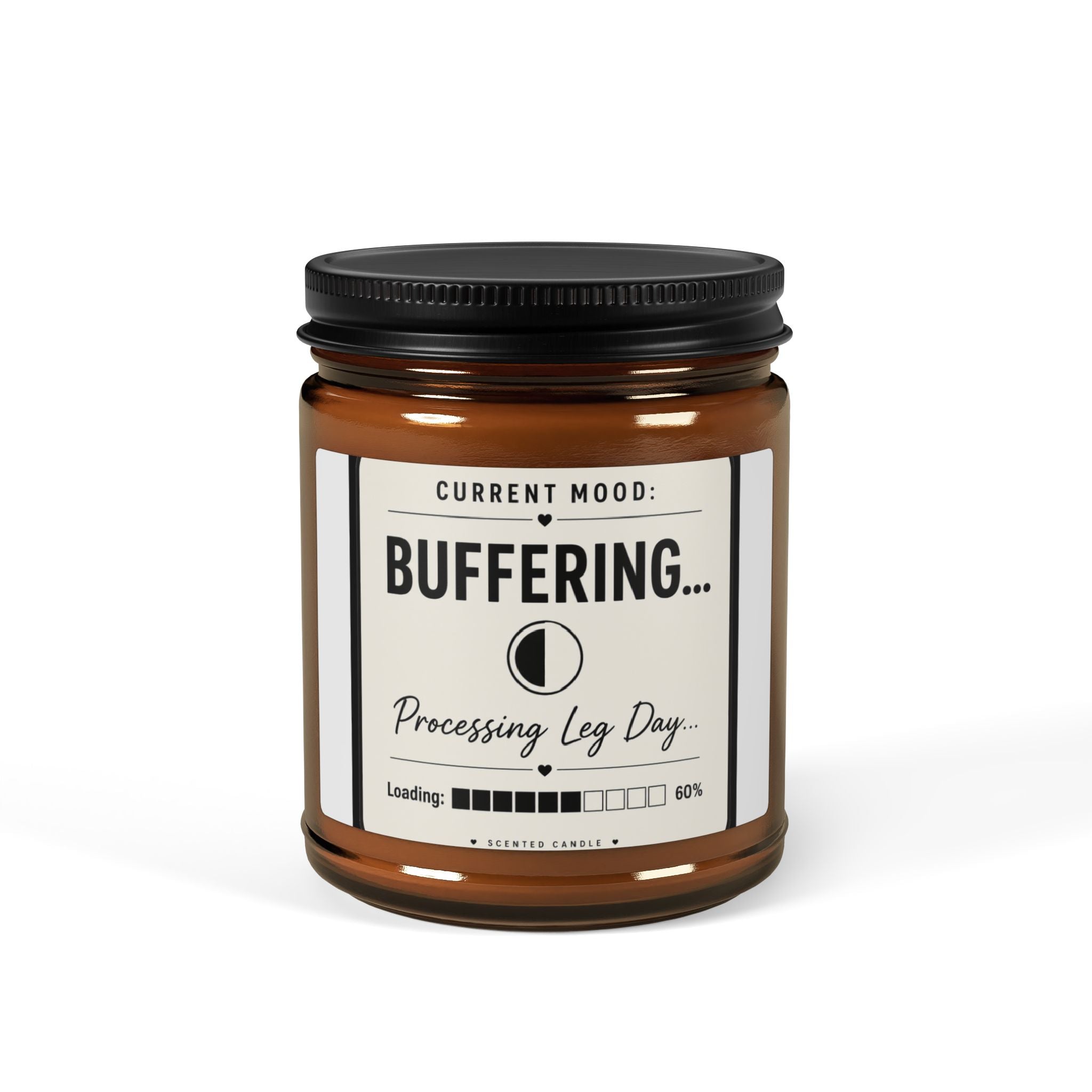 Buffering... Soy Candle — Amber Jar Aromatherapy Candle (Stress Relief, 'Processing Lag Day' Label)