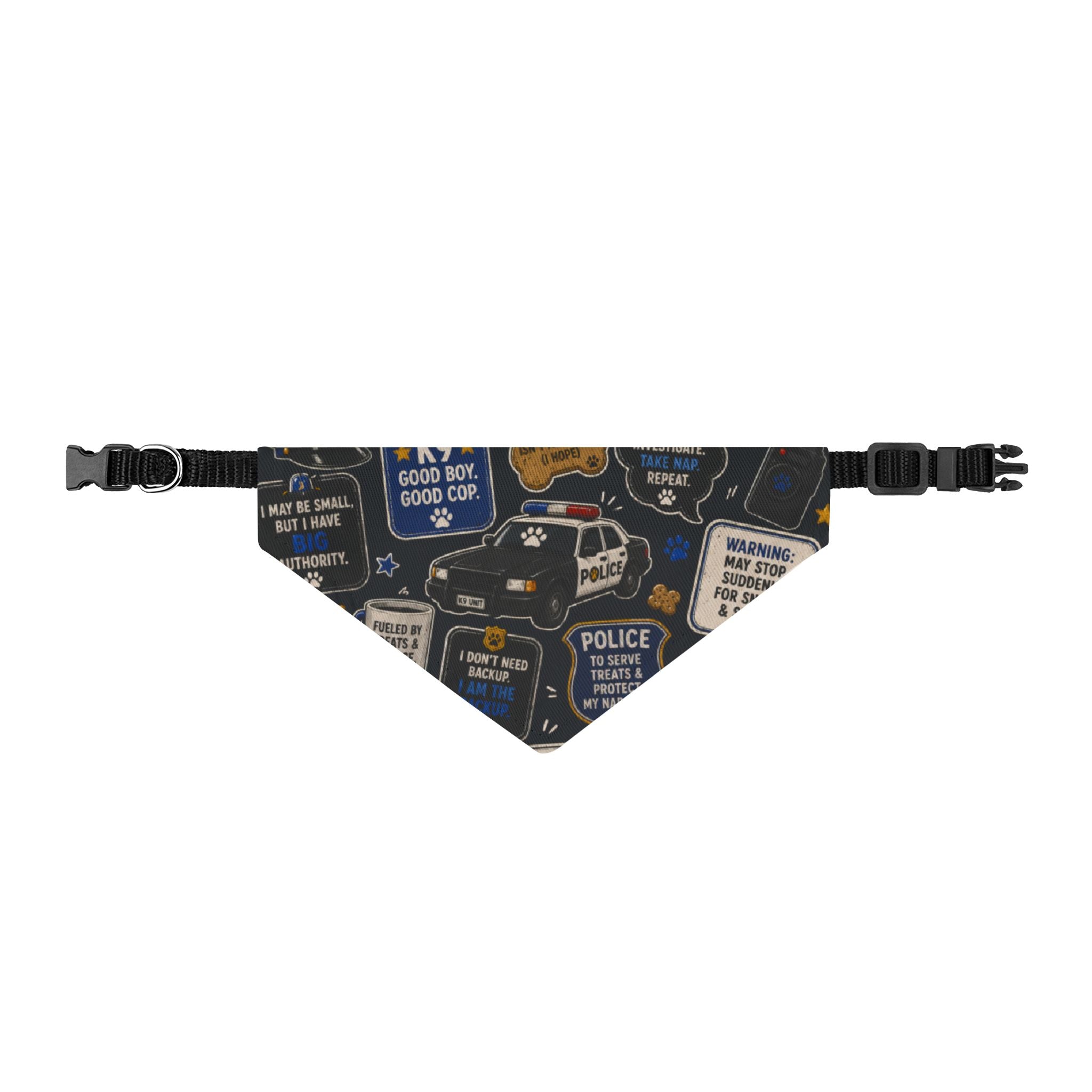 Police K9 Bandana Clip-On Pet Bandana — Police Dog & Patrol Badge Print