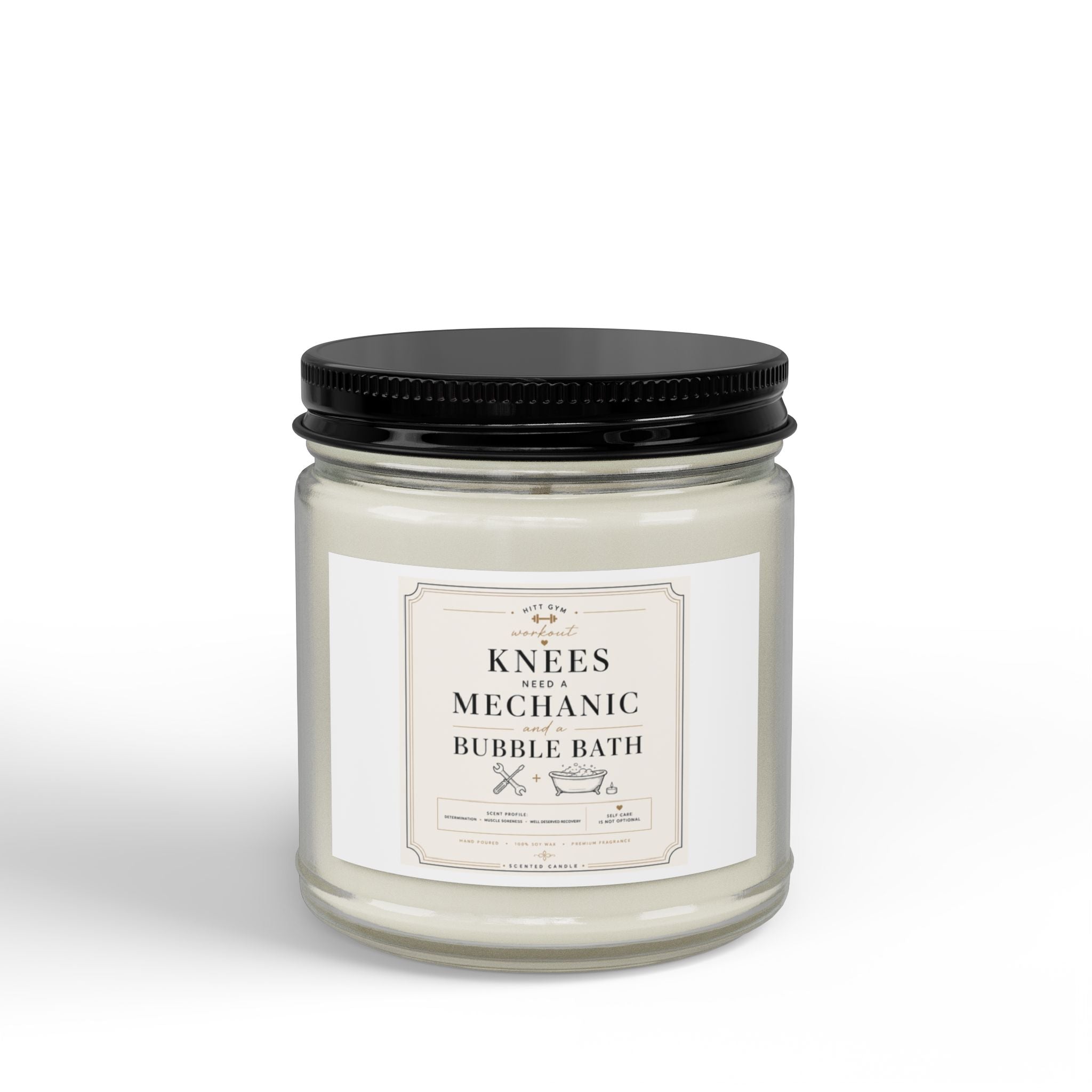 Scented Soy Candle - 'Knees Mechanic Bubble Bath' Amber Jar (4oz & 9oz)