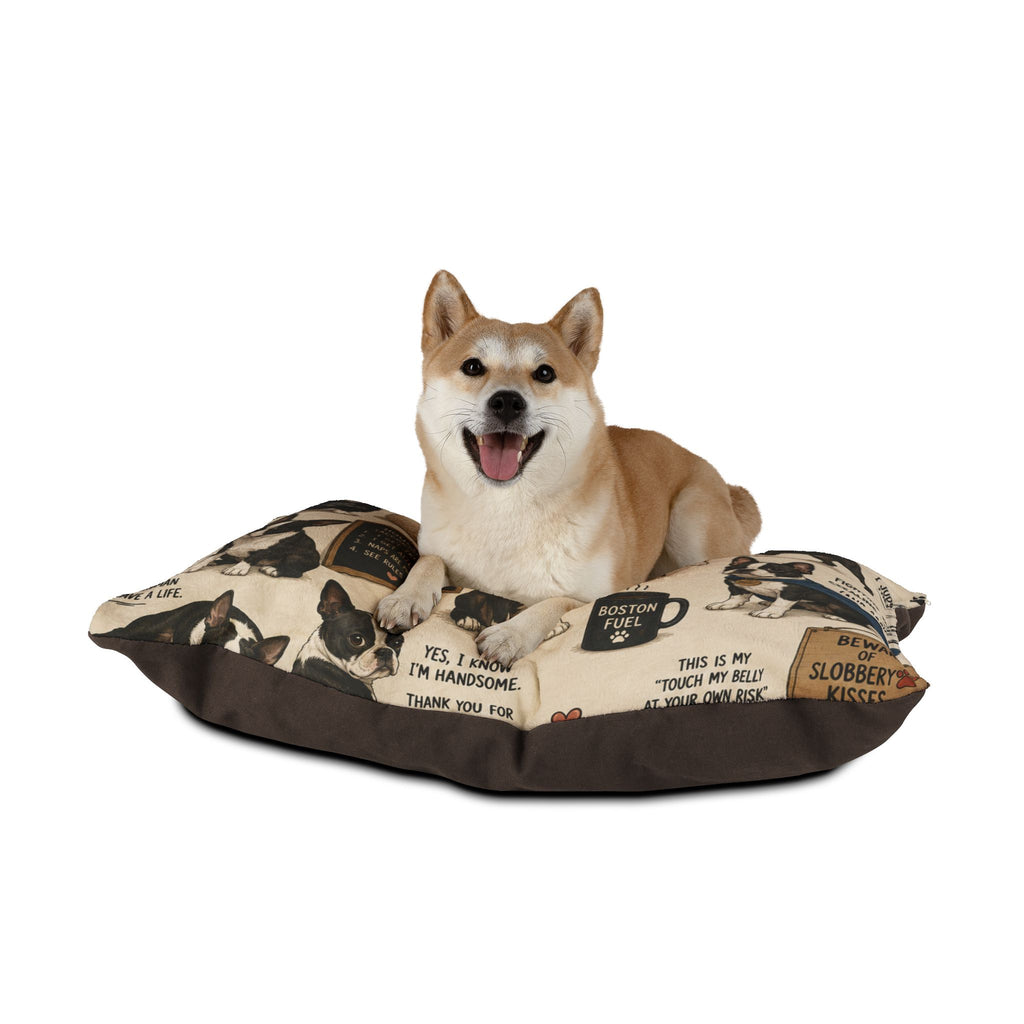 Boston Terrier Pattern Pet Bed — Funny Boston Fuel & Cute Dog Quotes