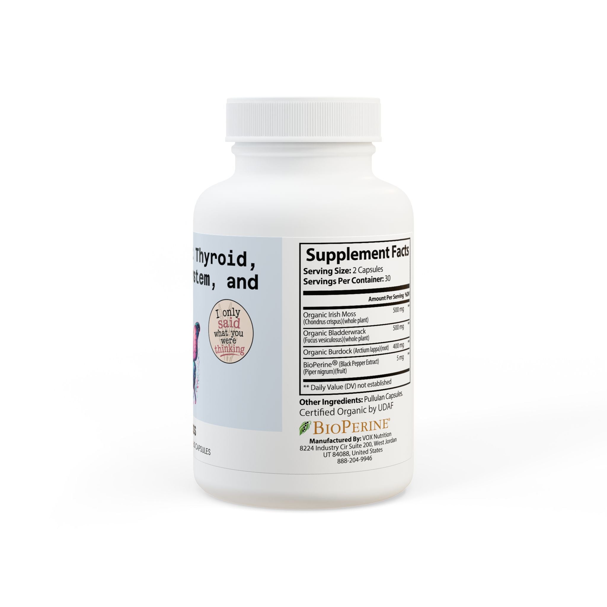 Sea Moss Supplement - Thyroid, Gut Health, Immunity & Skin, Heart & Metabolic (60 Capsules)