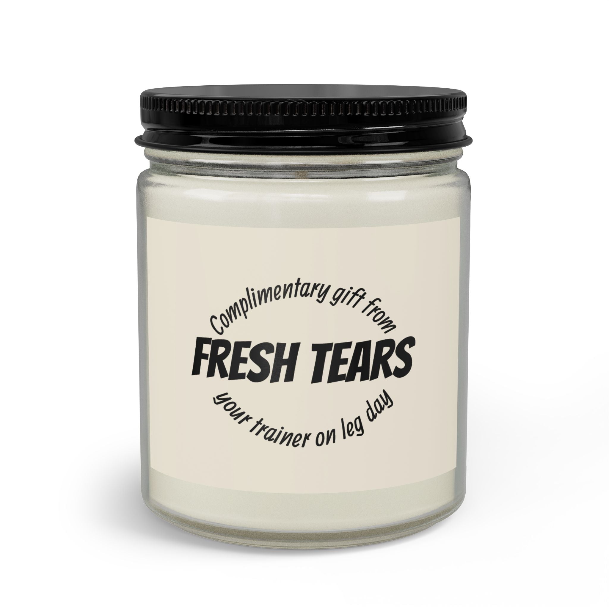 Funny Gym Trainer Candle Set with Matches & Wick Trimmer — Gym Humor, “Pain” Scent