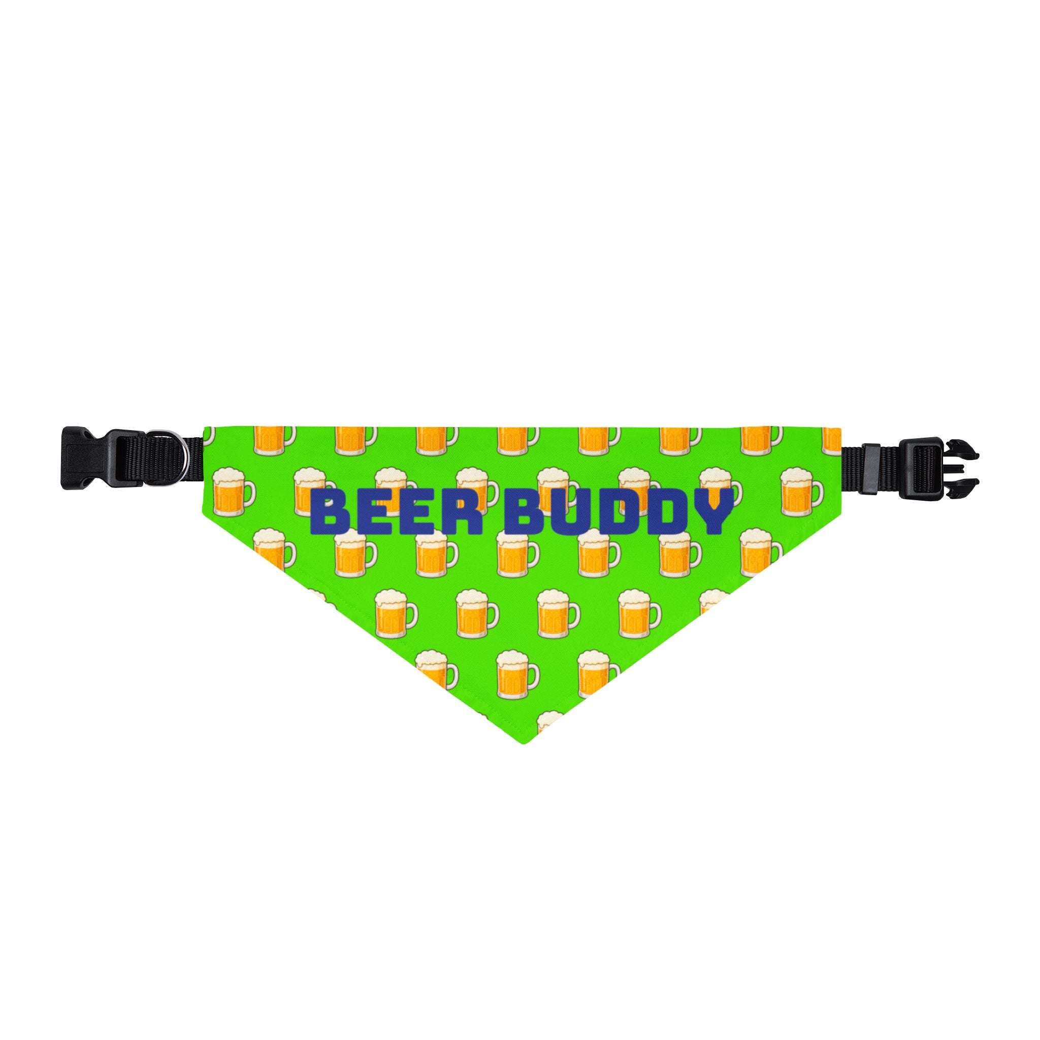 Beer Buddy Clip-On Pet Bandana — Green Beer Mug Pattern