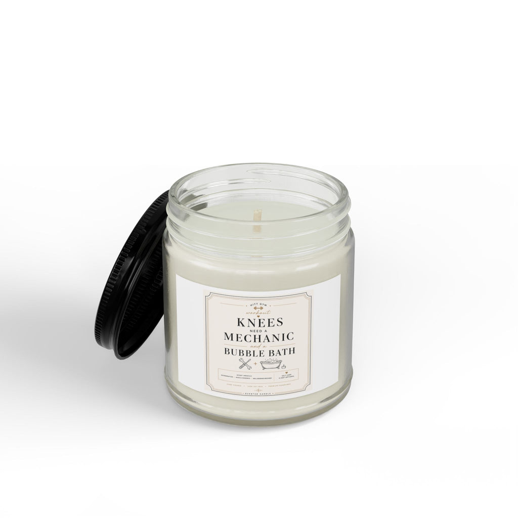 Scented Soy Candle - 'Knees Mechanic Bubble Bath' Amber Jar (4oz & 9oz)