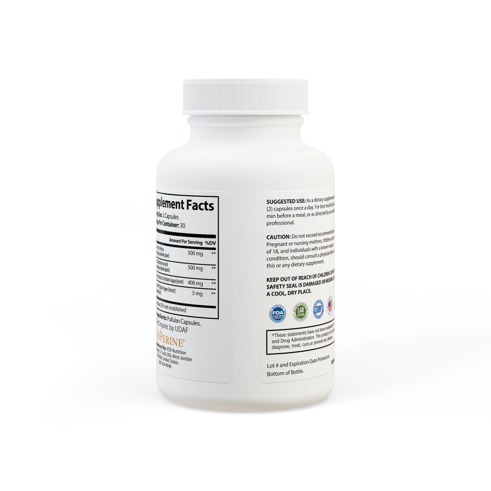 Sea Moss Supplement - Thyroid, Gut Health, Immunity & Skin, Heart & Metabolic (60 Capsules)