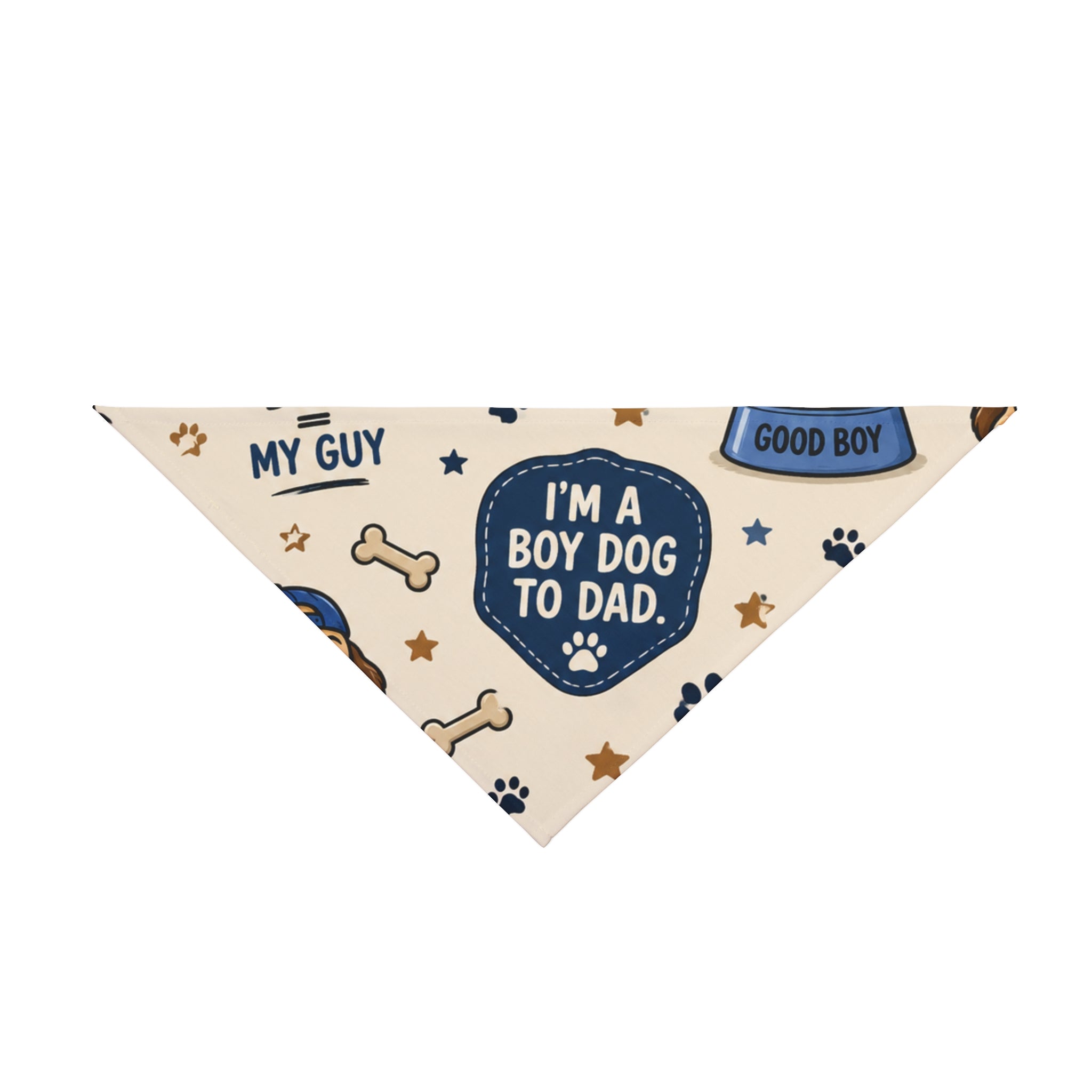 Pet Bandana — "I'm a Boy Dog to Dad" Cute Dog Bandana for Father’s Day & Pet Gifts
