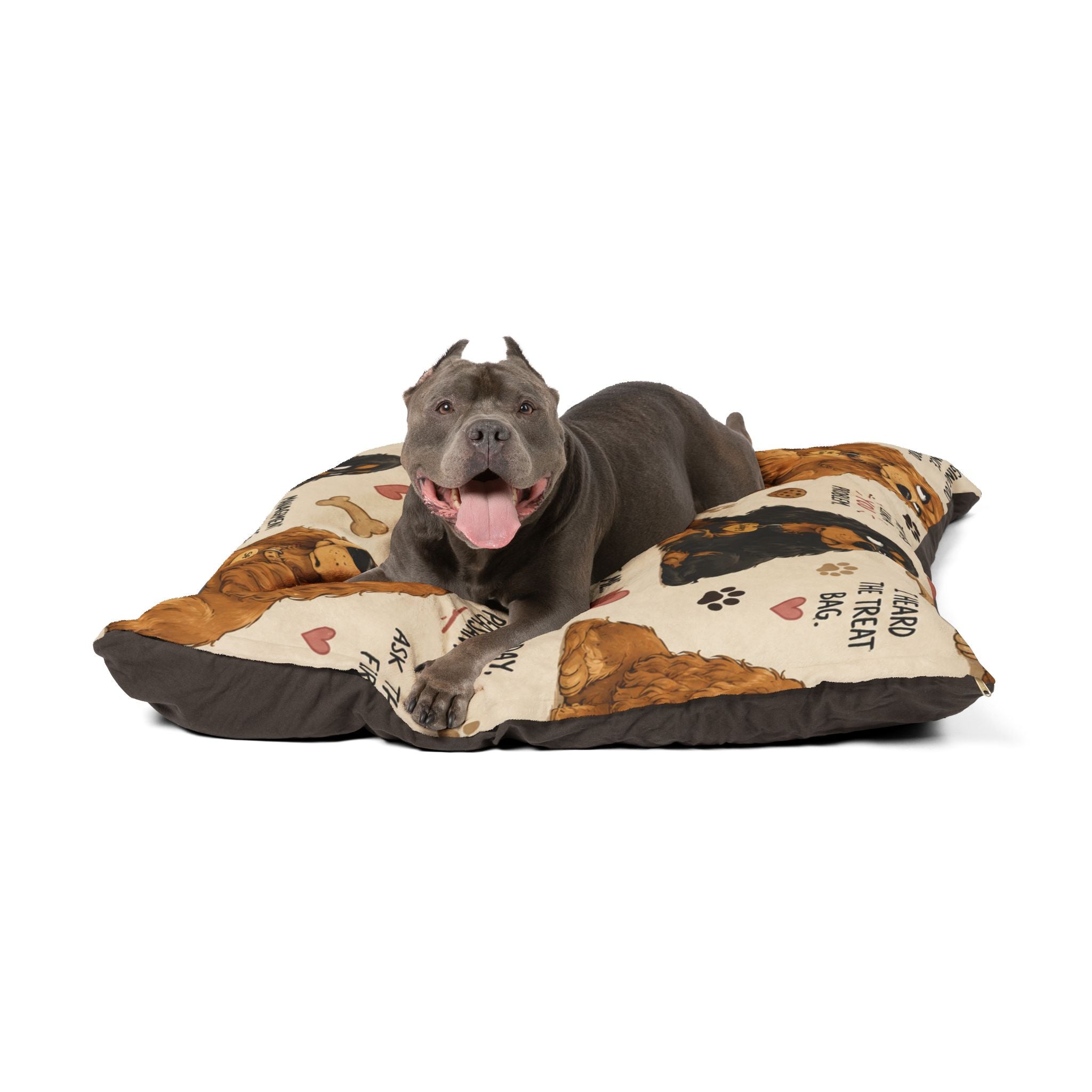 Cocker Spaniel Pattern Pet Bed – Cute Dog Illustrations & Sayings