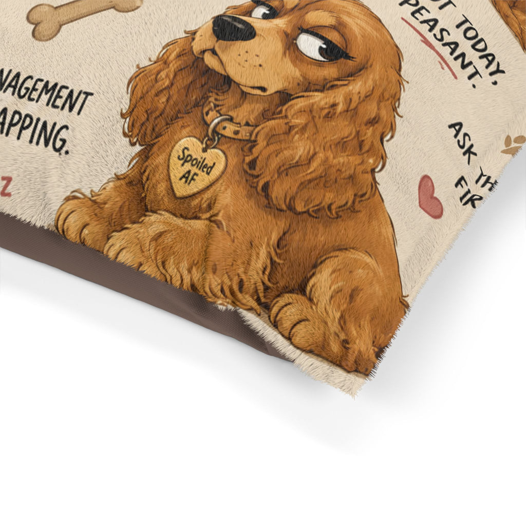 Cocker Spaniel Pattern Pet Bed – Cute Dog Illustrations & Sayings